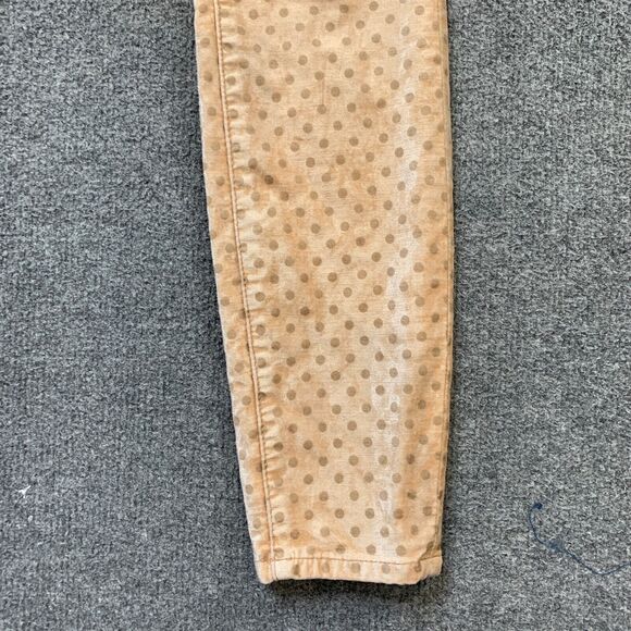 Pilcro And The Letterpress Pants Women 26 Apricot High Rise Skinny Velvet Dots - Picture 3 of 16